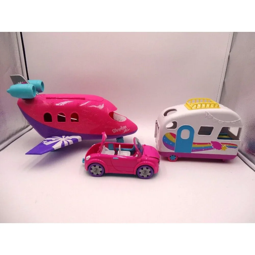 Shopkins air‎ Shoppies Dolls Air Skyanna's Jet Plane Airplane Camper and car